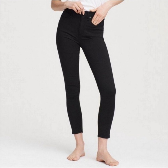 Rag & Bone High Rise Ankle Skinny Black Jeans Size 25 - Picture 1 of 10